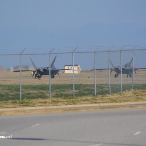 Langley Air Force Base with F-22