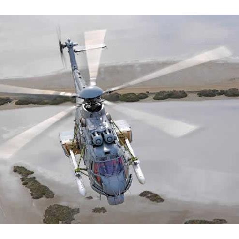 Exocet AM39 탑재시험중인 EC757 Caracal 헬기
