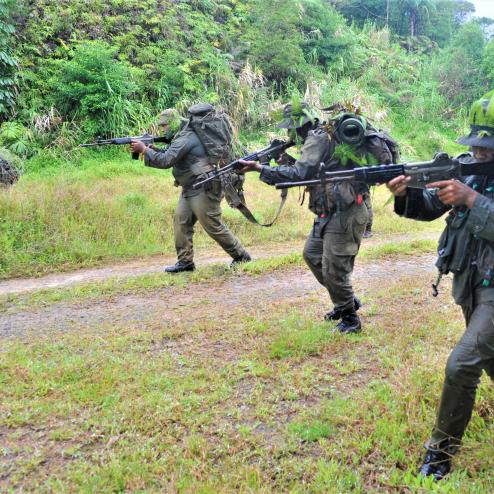 대한민국 K-2 소총을 잘 사용하고 있는 피지군들...