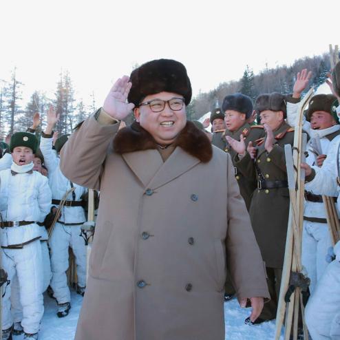 동계훈련 중인 북한군 산악보병대대