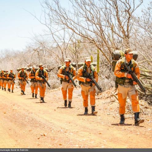 특이한 전투복을 입고 훈련 하는 브라질 육군