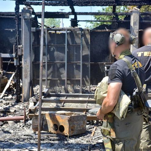 화재 현장에 출동한 헝가리 경찰 특수부대 저격수(2022년)